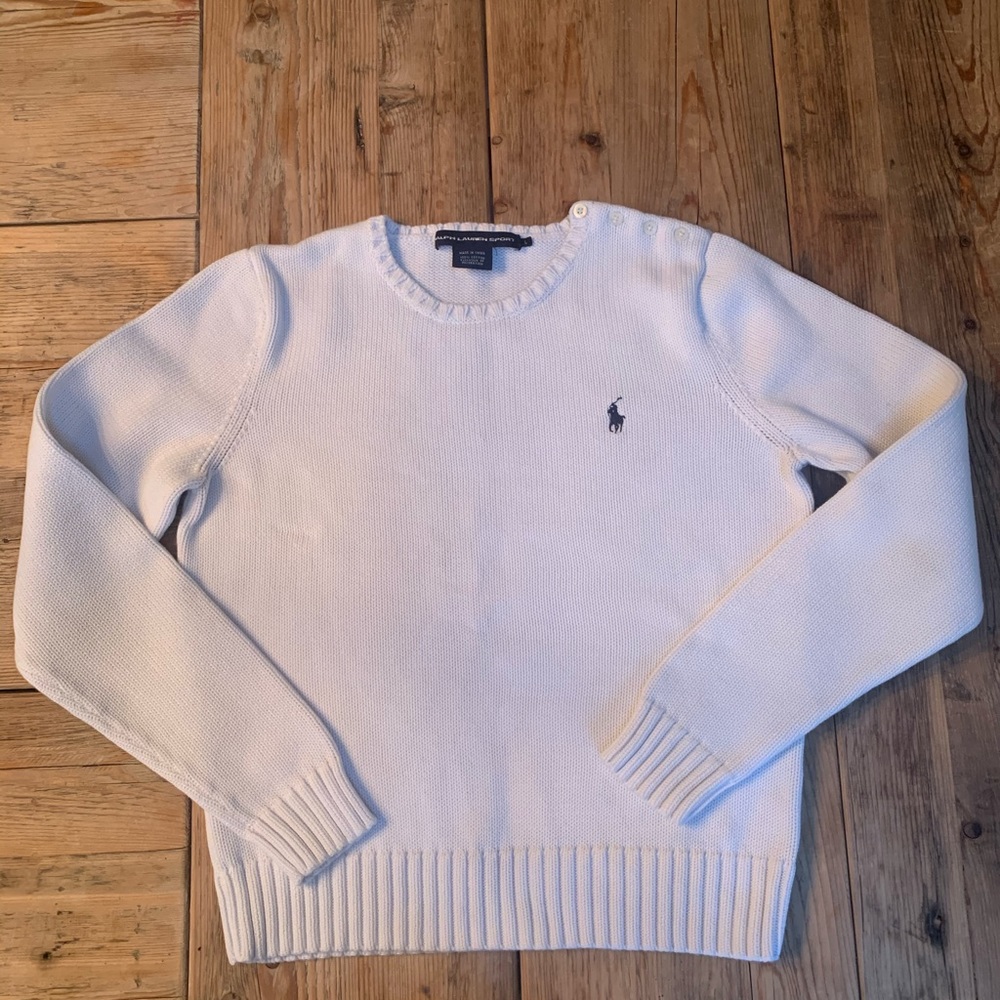 Ralph Lauren Sport White Cotton Sweater